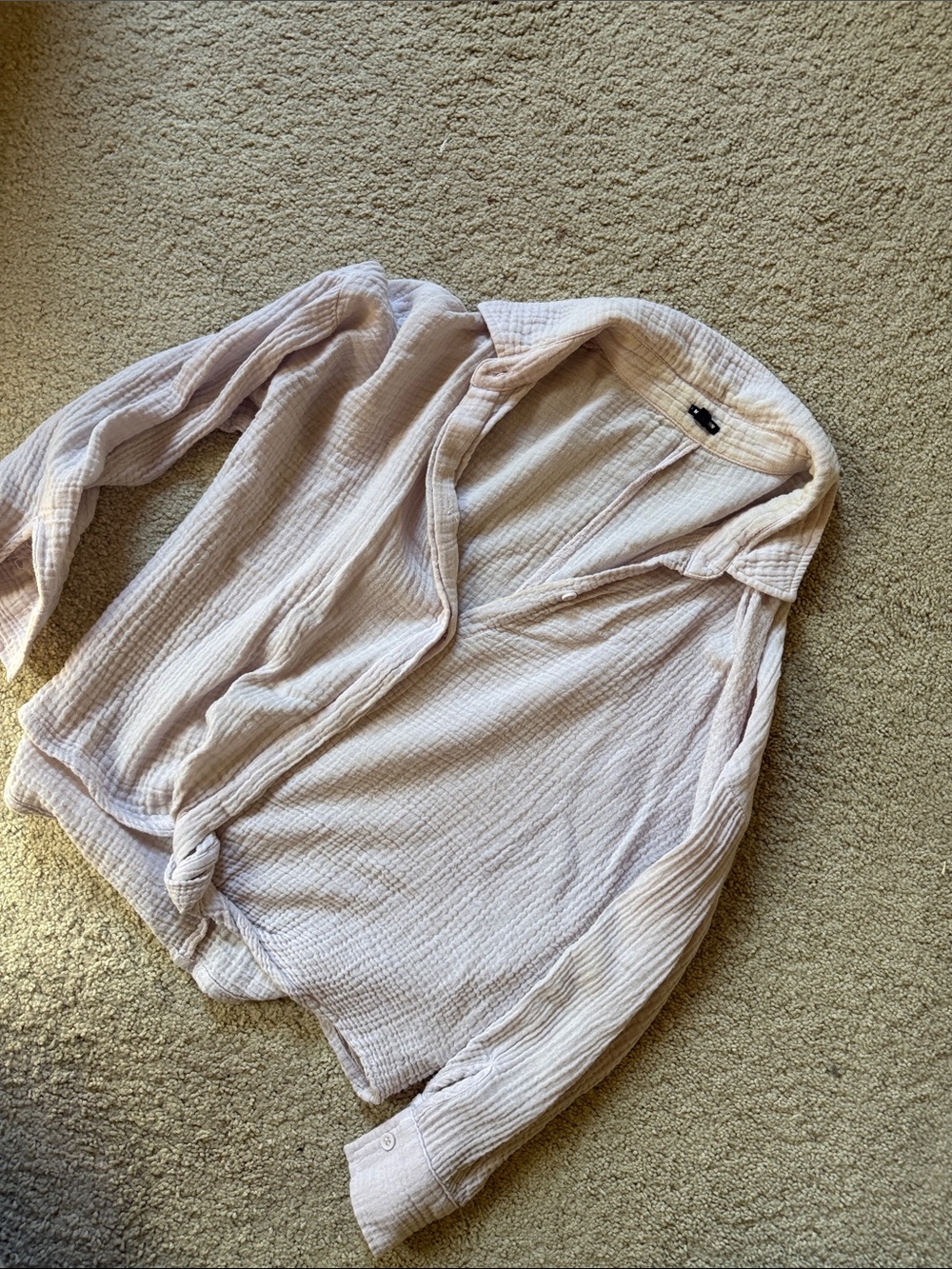 Light lavender Women's Button-Front Gauze Shirt